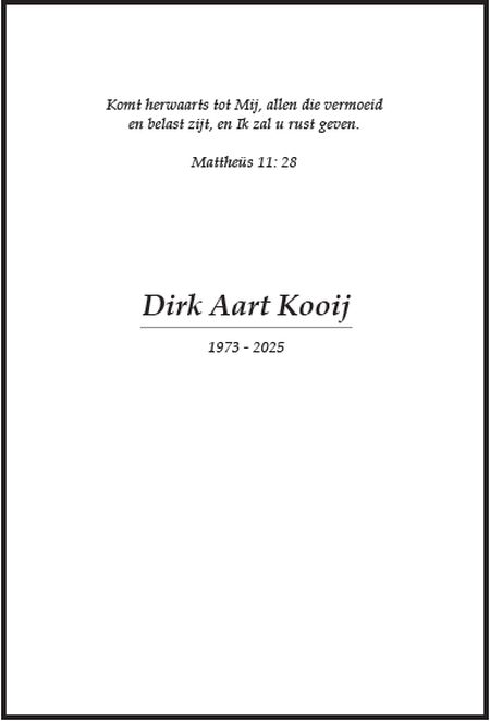 Rouwkaart Dirk Kooij 01